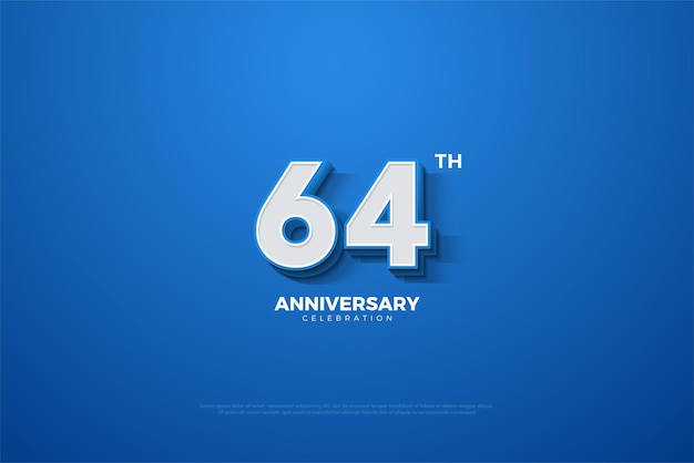 64th anniversary on a very beautiful blue background.