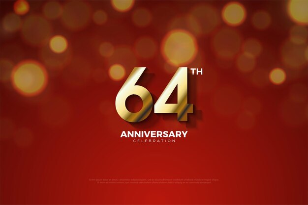 64th anniversary with combined golden numbers.