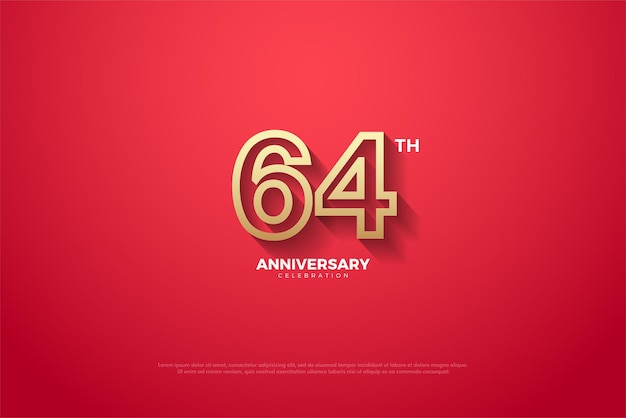 64th anniversary with punched number illustration.