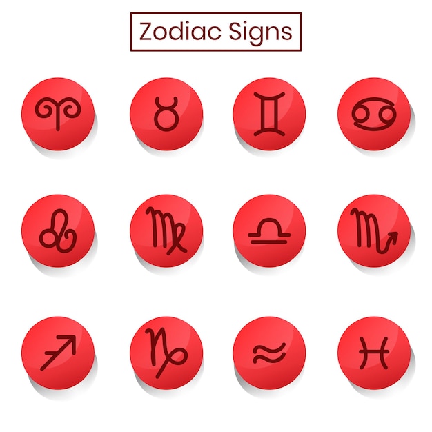 65. icon zodiac signs collection vector