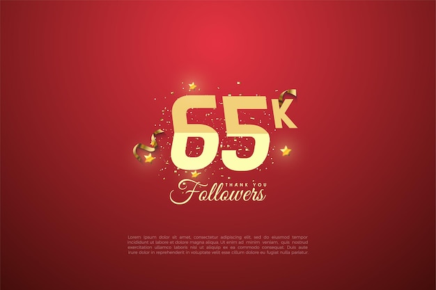 65k Followers background with gradient color