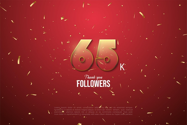 65k followers with transparent figure illustration