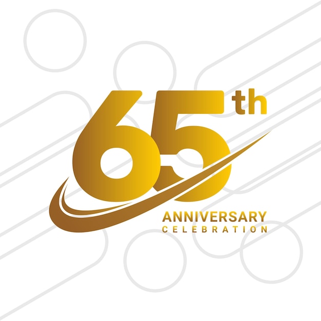 65th anniversary celebration golden anniversary celebration logo type isolated on white background vector illustration