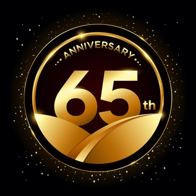 65th anniversary Golden anniversary template design Logo vector illustration