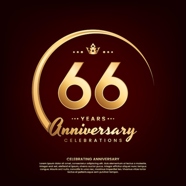 66 year anniversary celebration template design