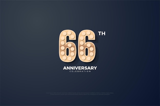 66th Anniversary with textured numbers