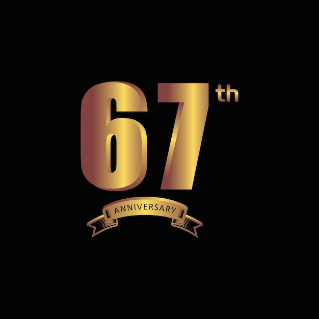 67st anniversary Vector gold edition on black background