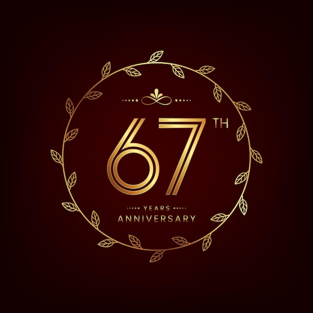 67th anniversary logo with golden number for anniversary celebration event