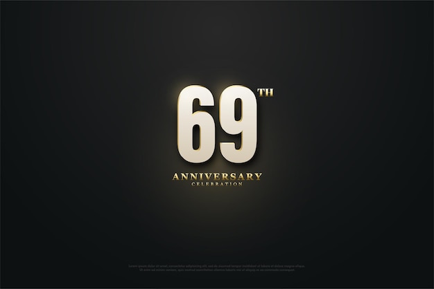 69th anniversary with numbers given a light effect.