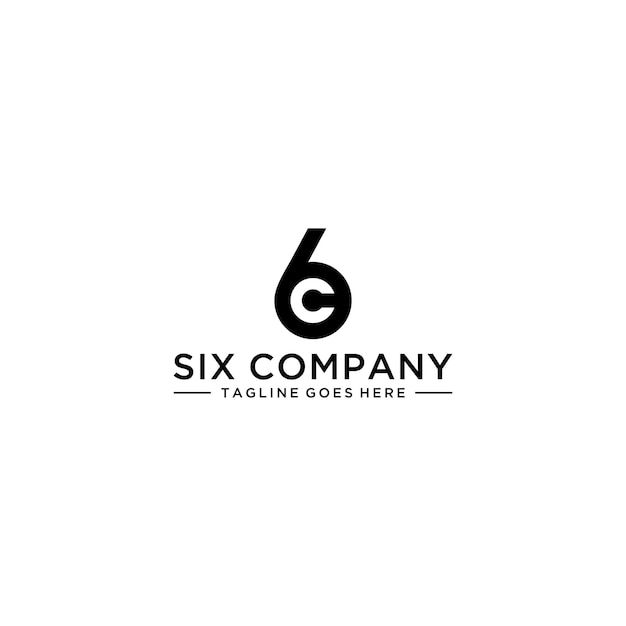 6C C6 creative initial logo sign design