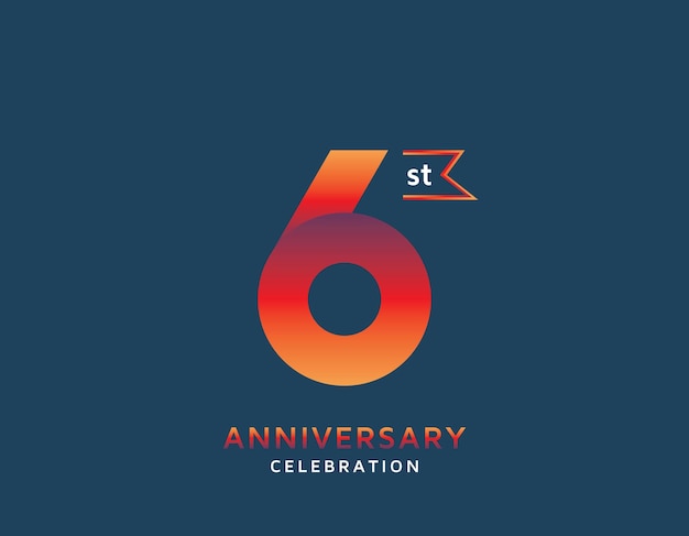 6st anniversary colorful