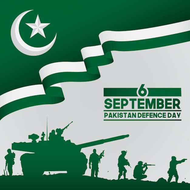 6th September Pakistan defence Day Vector Banner