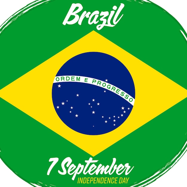 7 September Independence Day of Brazil banner with grunge brush