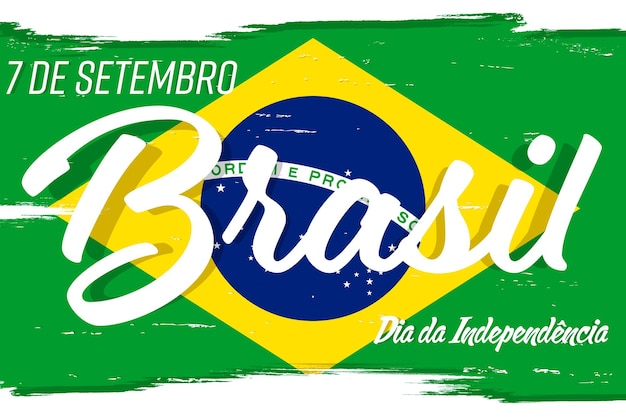 7 September Independence Day of Brazil banner with grunge brush