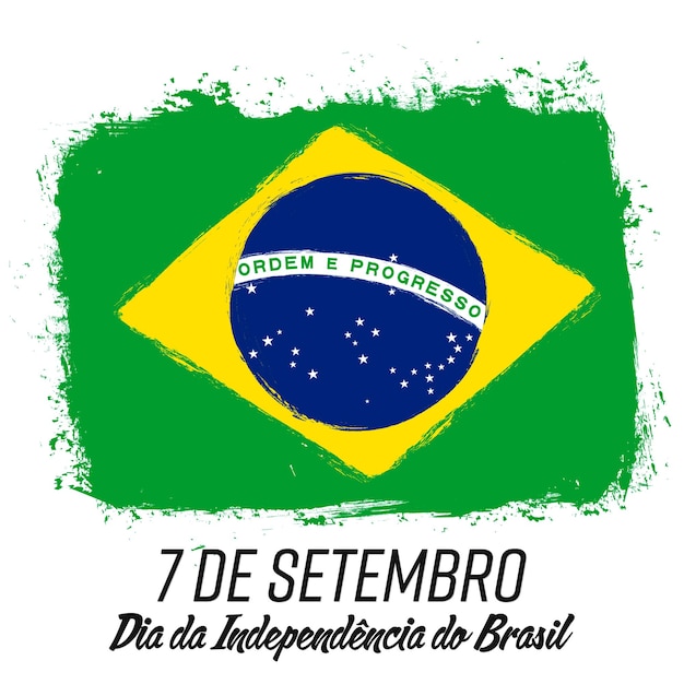 7 September Independence Day of Brazil banner with grunge brush