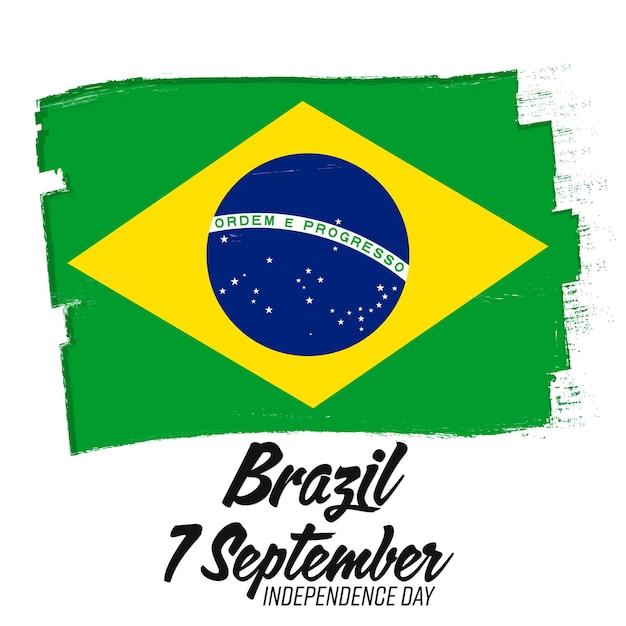 7 September Independence Day of Brazil banner with grunge brush