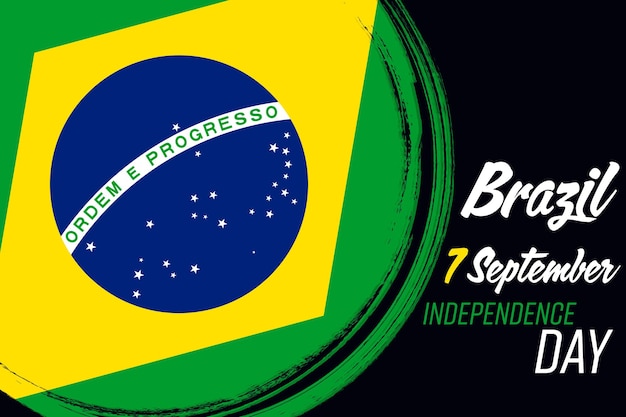 7 September Independence Day of Brazil banner with grunge brush