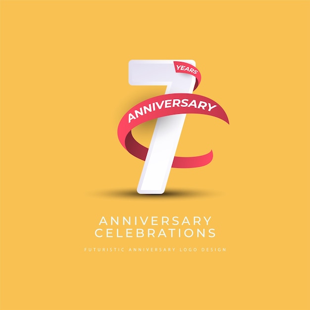 7 years anniversary celebrations logo concept