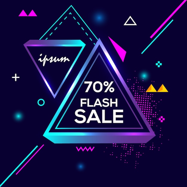 70% off special flash sale creative geometry banner