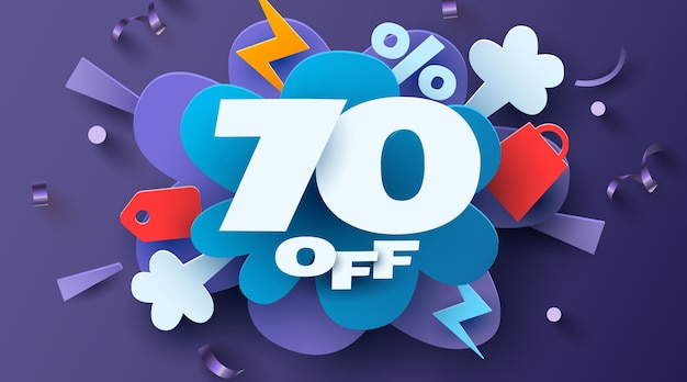 70 percent Off Discount creative composition Mega Sale