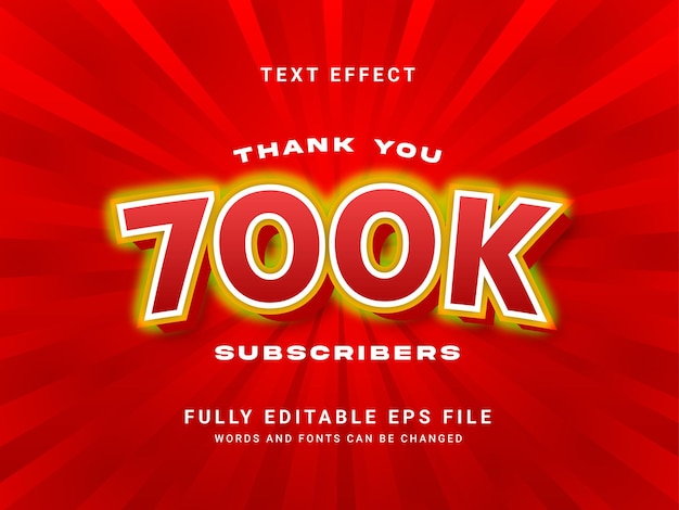 700k Subscriber 3d Editable Text Effect Design