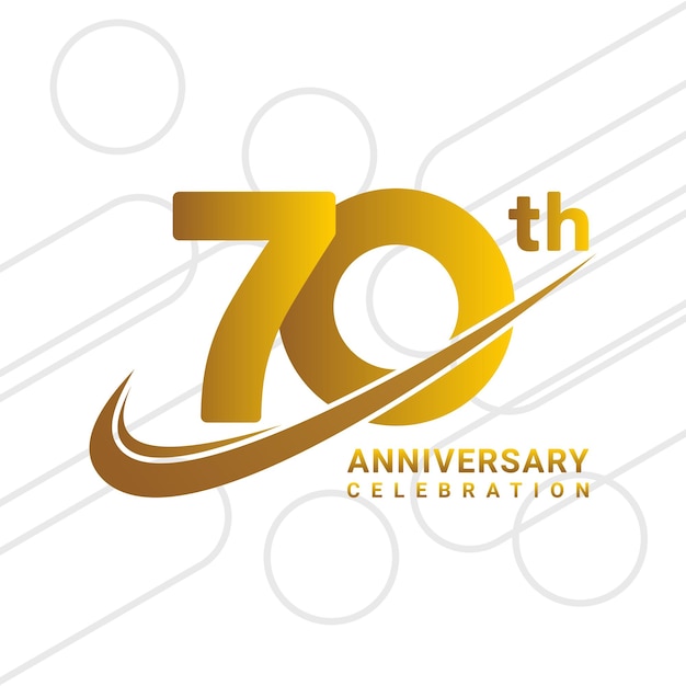 70th anniversary celebration golden anniversary celebration logo type isolated on white background vector illustration