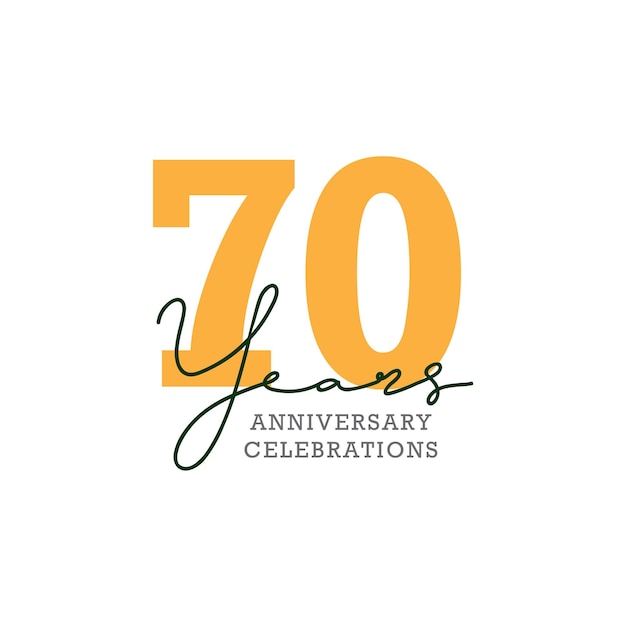 Vector 70th anniversary celebration logo design. vector eps10