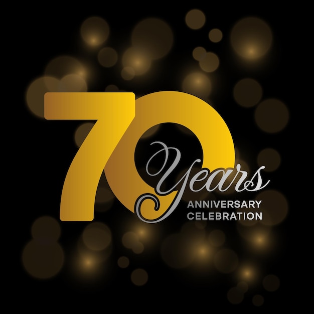 Vector 70th anniversary logo design golden anniversary template design logo vector template illustration