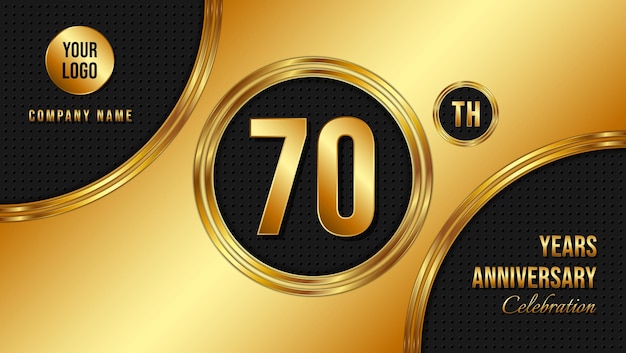 Vector 70th anniversary template design golden anniversary vector template