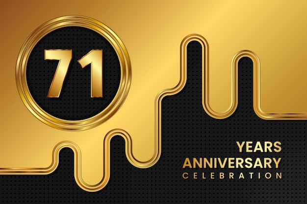 71 Year Anniversary celebration template design Golden Anniversary vector illustration