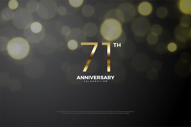 71st anniversary with simple golden number illustration