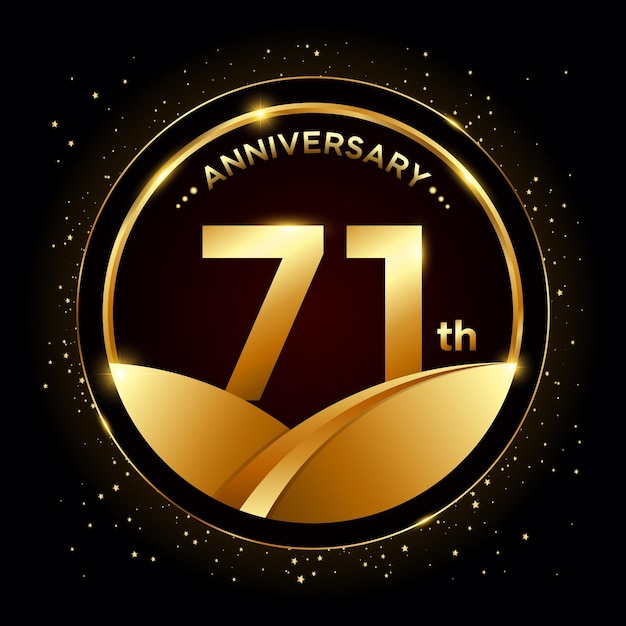 71th anniversary Golden anniversary template design Logo vector illustration