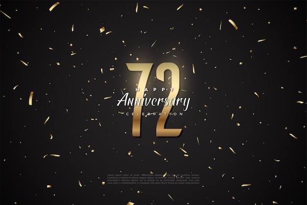 72nd anniversary celebration with high gold number.