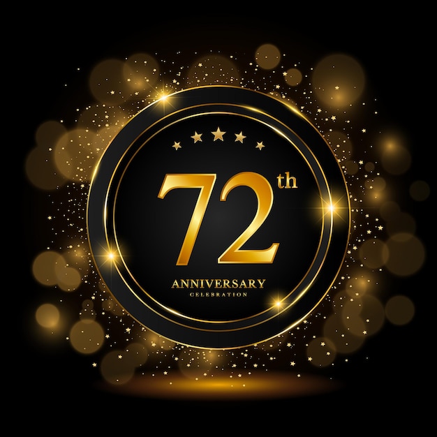 72th Anniversary Celebration Golden anniversary celebration template design Vector illustrations