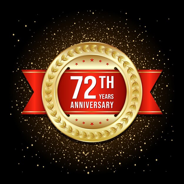 72th anniversary design template vector template illustration