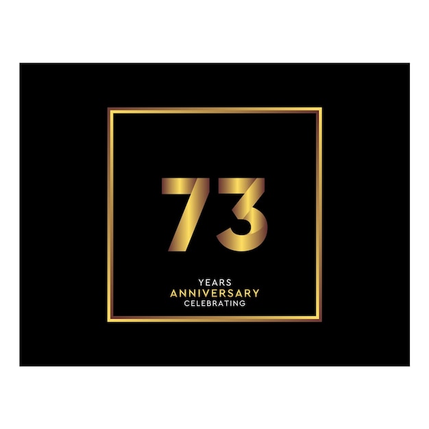 73 Year Anniversary With Gold Color Square