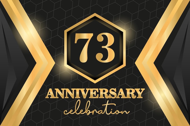 Vector 73rd anniversary celebration logotype. logo numbers and ribbon vector design.