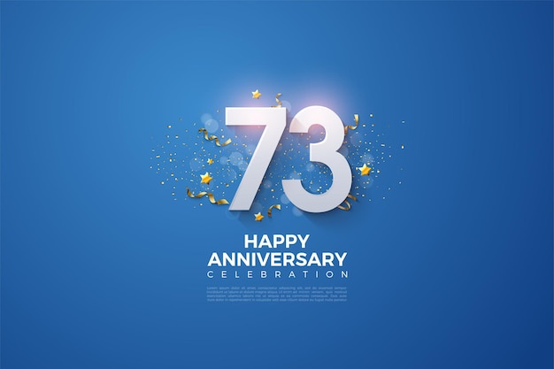 73rd Anniversary with numbers and party festivities