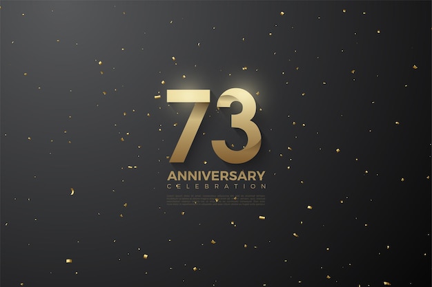 73rd anniversary with soft patterned numbers