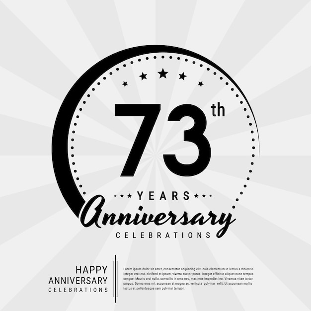 73th year anniversary design template vector template illustration