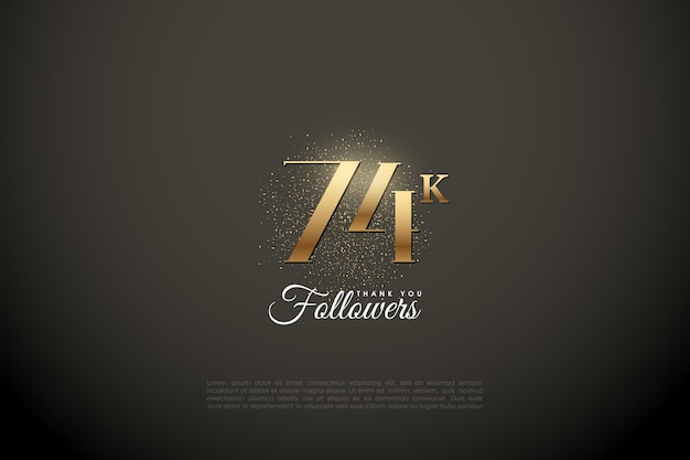 74k followers with golden light effect touch