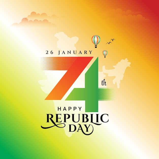 74th india republic day logo design