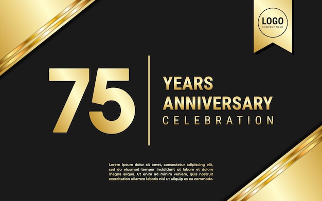 75 Years Anniversary template design Golden Anniversary Celebration vector illustration