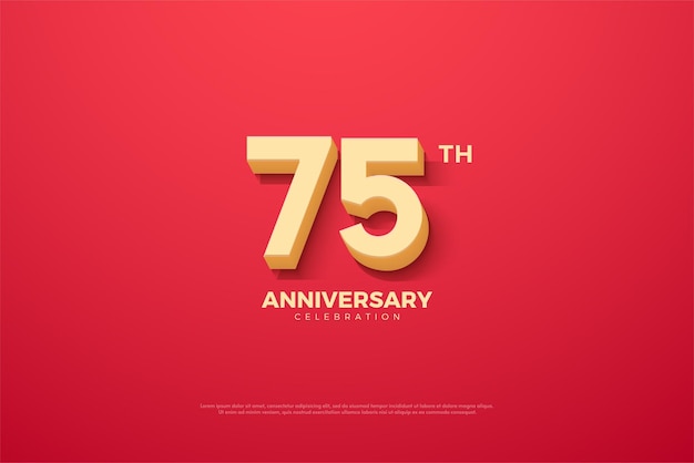 75th anniversary celebration with ultra smooth 3d numbers.