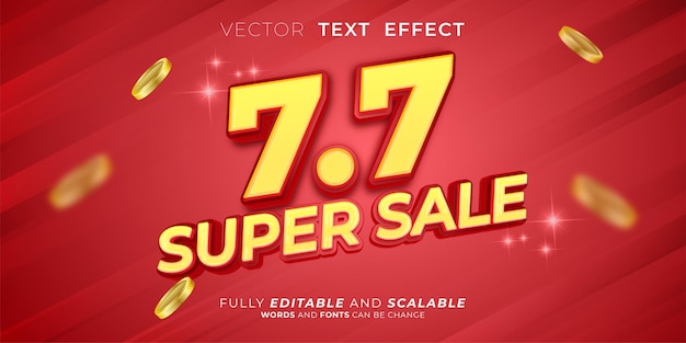 77 super sale text effect Editable three dimension text style