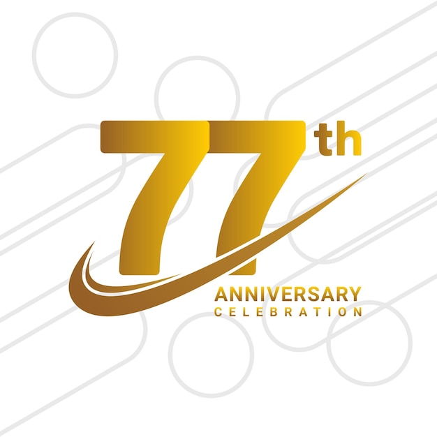 77th anniversary celebration golden anniversary celebration logo type isolated on white background vector illustration