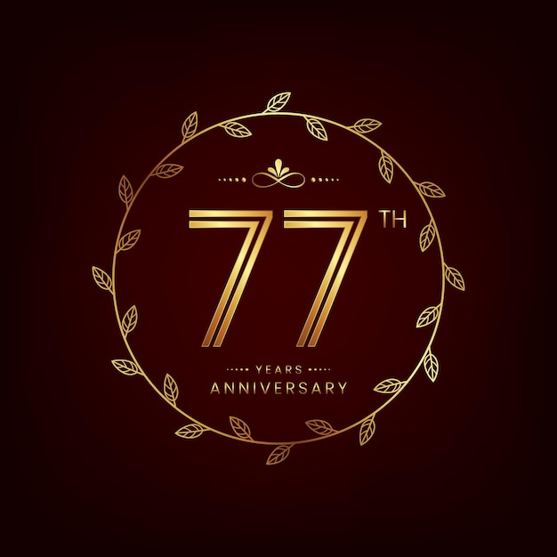 77th anniversary logo with golden number for anniversary celebration event