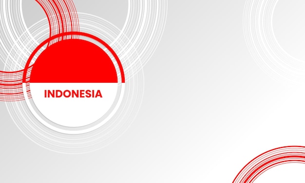 77th Indonesia independence day with circle red and white background