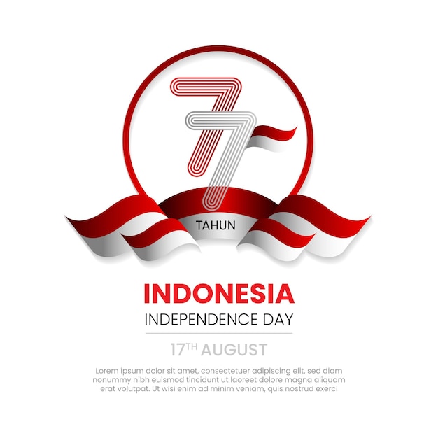 77th Indonesia independence day with white background