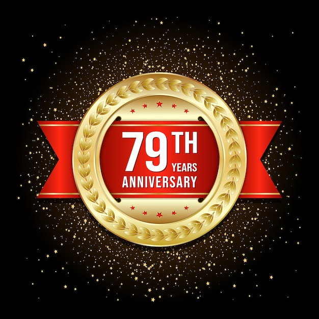 79th anniversary design template vector template illustration